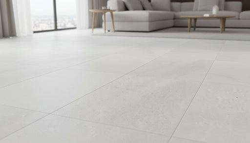 Close-up of White Marble Leather (Sandblasted & Brushed) 16 x 24 x 1/2 Tile, in White tones.