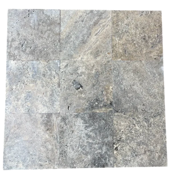 Silver Travertine Tile 12x12 Tumbled