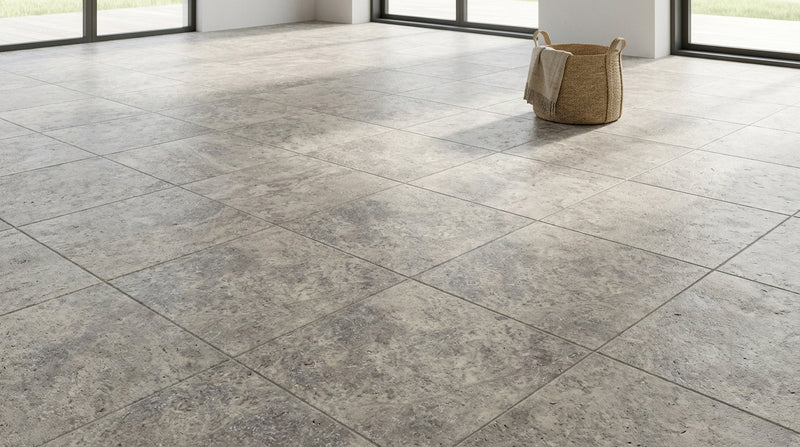 Silver Travertine Tile 12x12 Tumbled