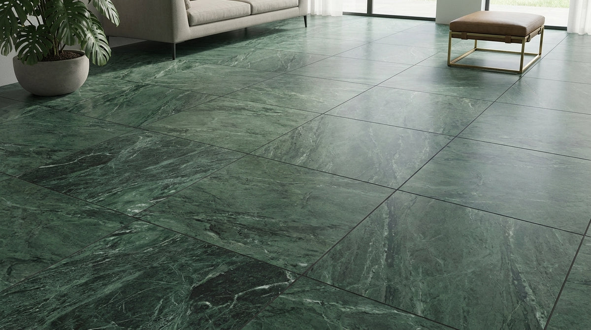 【極美品・定価8.15万円・g56】Cushion Green Marble 1203.la-pierre-tile.sku-1203-