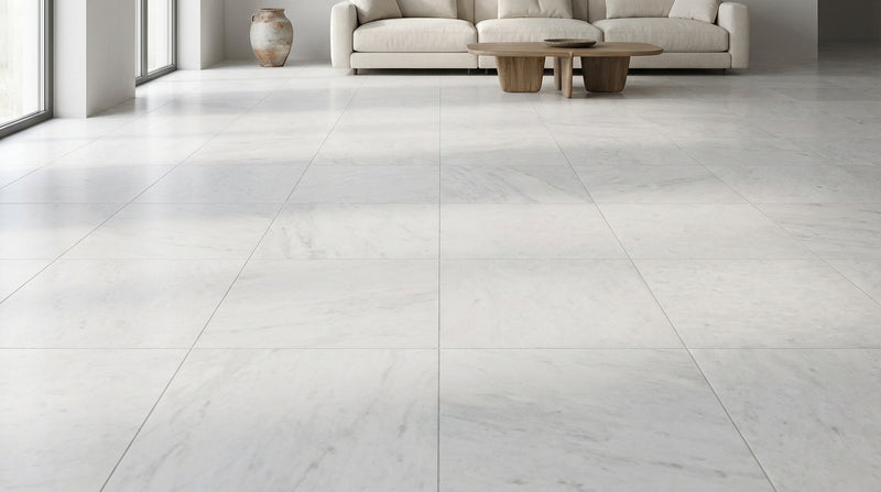 Polar White Marble Tile 12x12 Honed