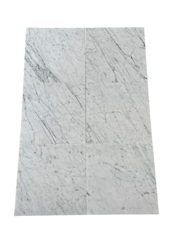 Carrara White Marble Tile 12x12 Honed