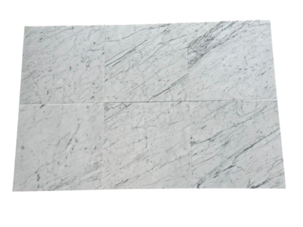 Carrara White Marble Tile 12x12 Honed