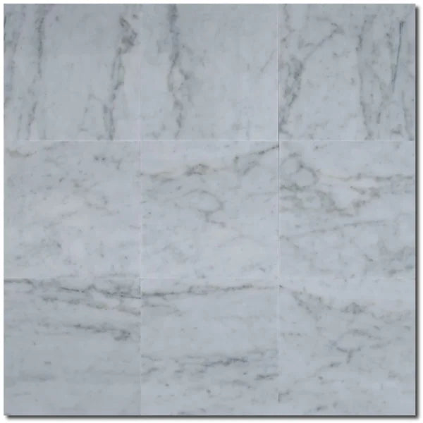 Carrara White Marble Tile 12x12 Honed