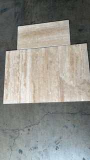 Walnut Filled Honed Vein Cut 12x24 Travertine Tile