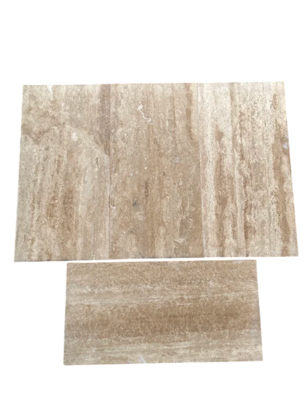 Walnut Filled Honed Vein Cut 12x24 Travertine Tile