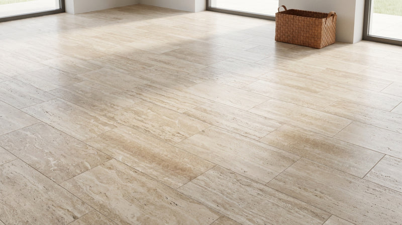 Walnut Filled Honed Vein Cut 12x24 Travertine Tile