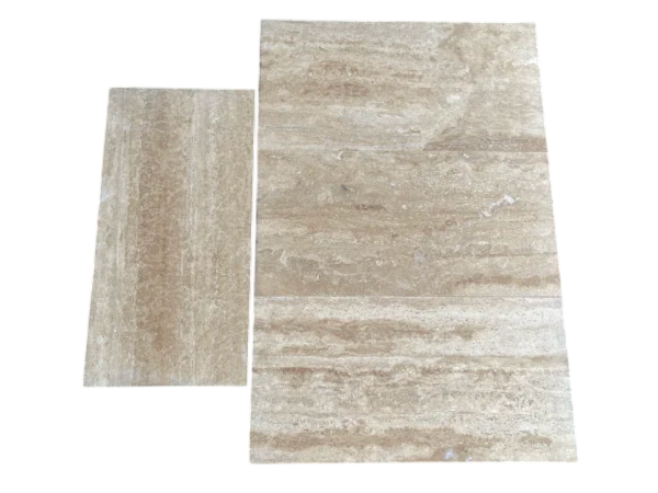 Walnut Filled Honed Vein Cut 12x24 Travertine Tile