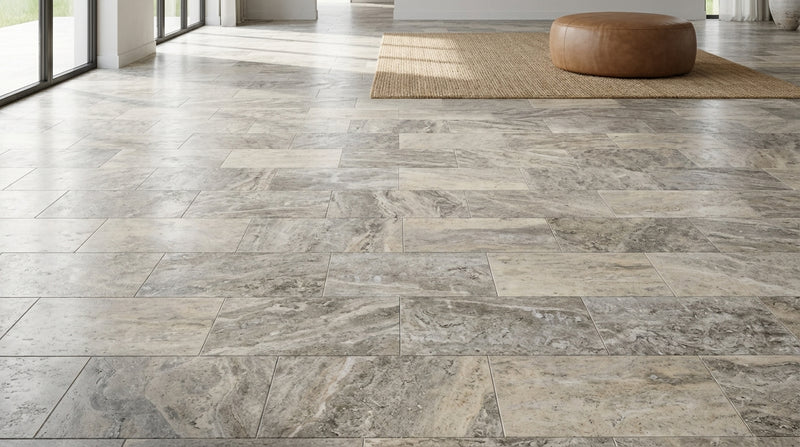 Silver Vein Cut Travertine Tile 12x24 Polished