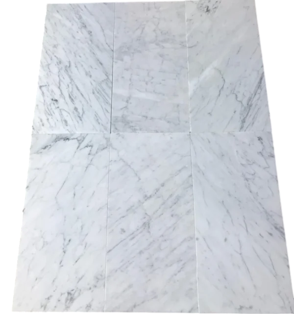Carrara White Marble Tile 12x24 Polished