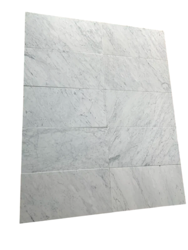 Carrara White Marble Tile 12x24 Polished