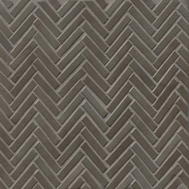 1/2x2 Herringbone Metallic 12.25x11 Metal Mosaic