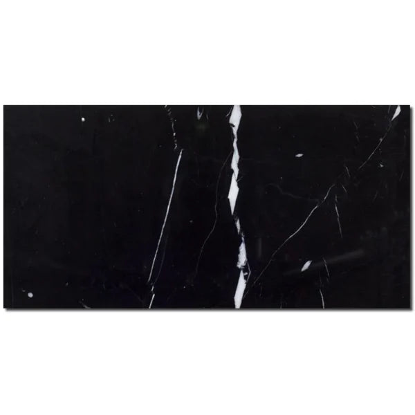 Nero Marquina Marble Tile 12x24 Polished