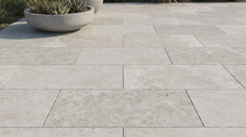 Ivory Travertine Paver 16x24 Tumbled   1.25 inch