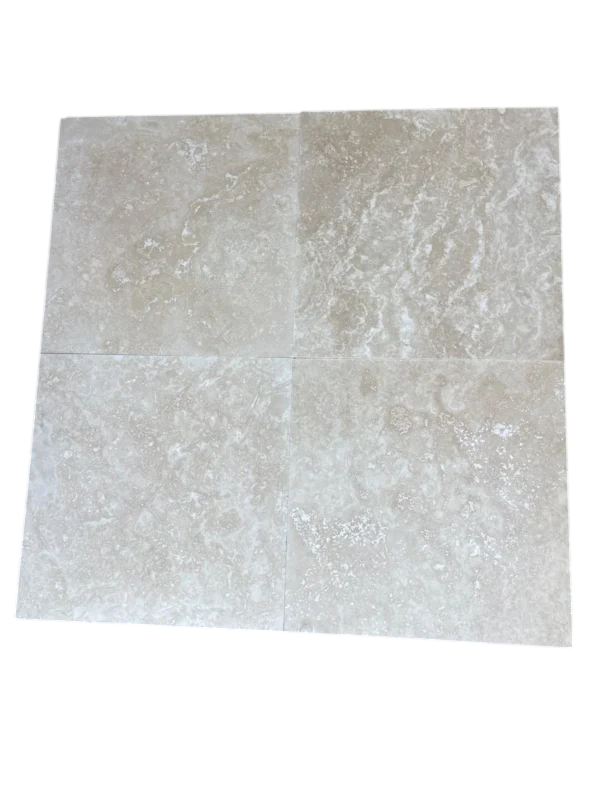 Ivory Travertine Tile 16x16 Honed, Filled
