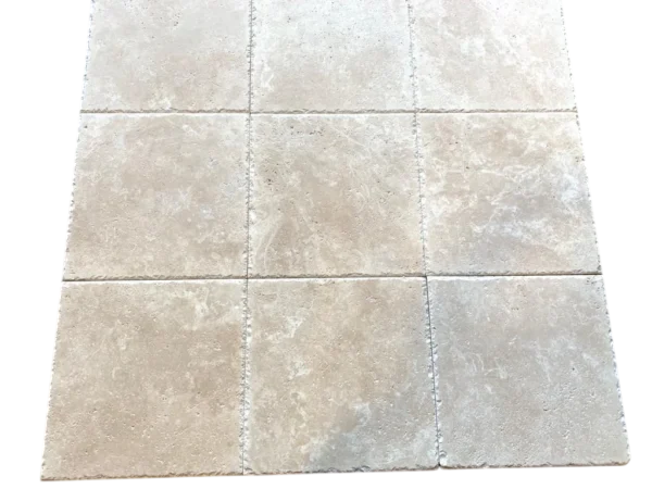 Ivory Travertine Tile 18x18 Brushed Chiseled