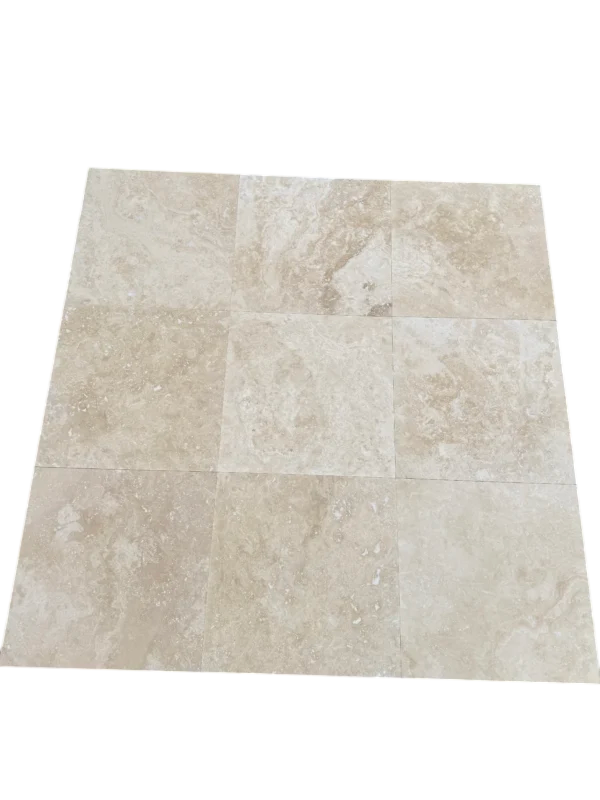 Ivory Travertine Tile 18x18 Honed, Filled