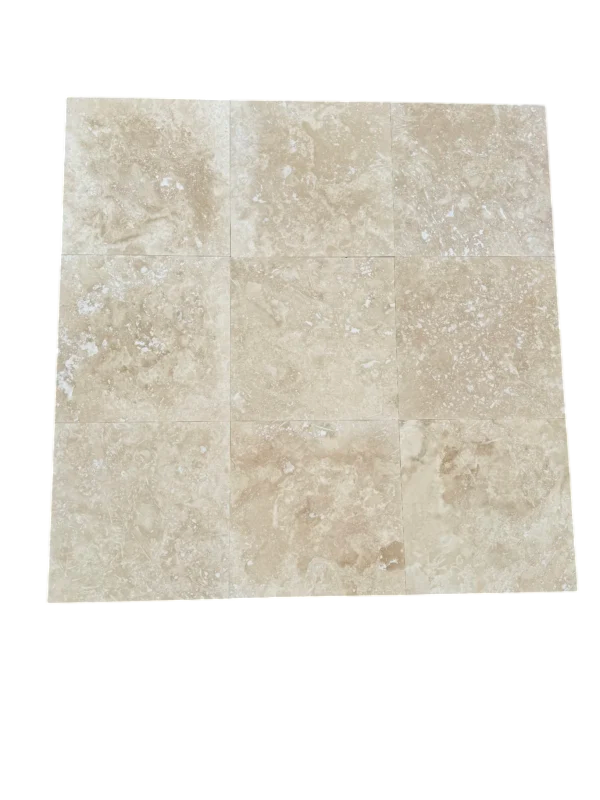 Ivory Travertine Tile 18x18 Honed, Filled