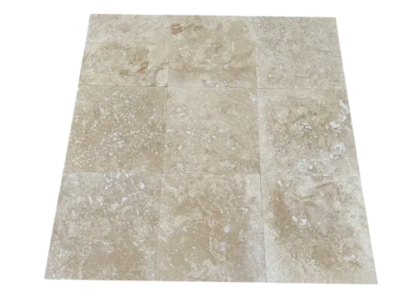 Ivory Travertine Tile 18x18 Honed, Filled