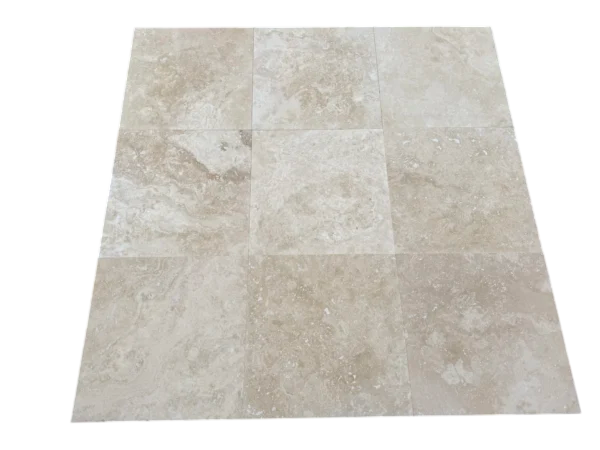 Ivory Travertine Tile 18x18 Honed, Filled