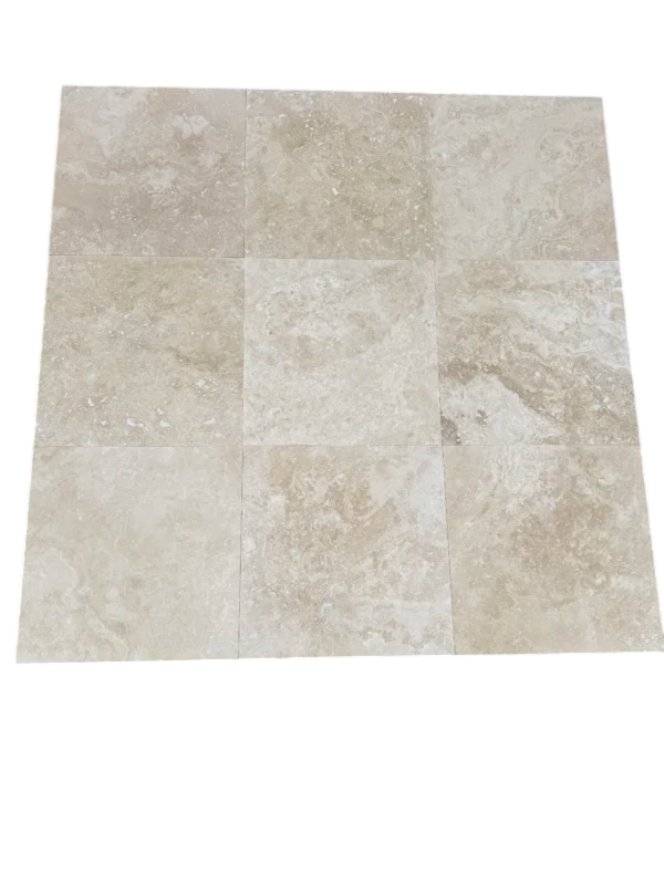 Ivory Travertine Tile 18x18 Honed, Filled