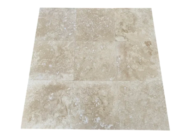 Ivory Travertine Tile 18x18 Honed, Filled