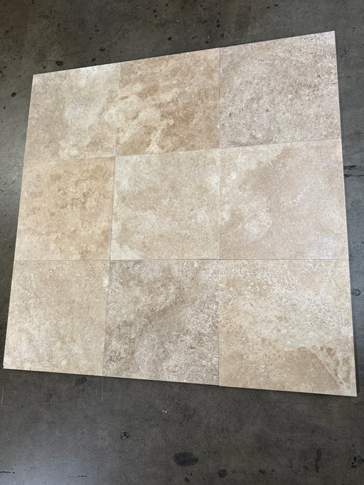 Walnut Filled Honed 18x18 Travertine Tile