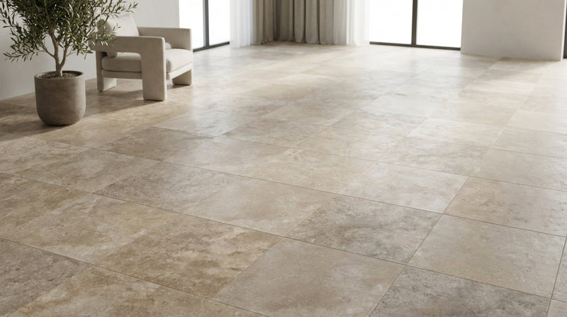 Walnut Filled Honed 18x18 Travertine Tile