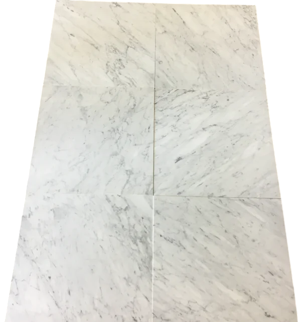Carrara White Marble Tile 18x18 Honed