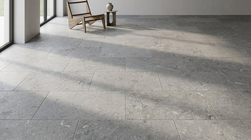 Lagos Blue Nova 18x36 Brushed Limestone Tile
