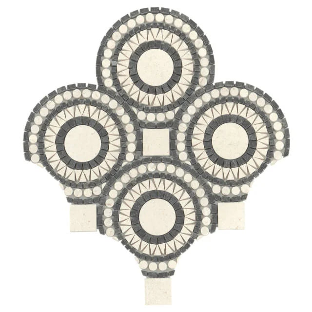 Solis Myra Beige & Basalt 14.25x14.25 Honed Marble Mosaic