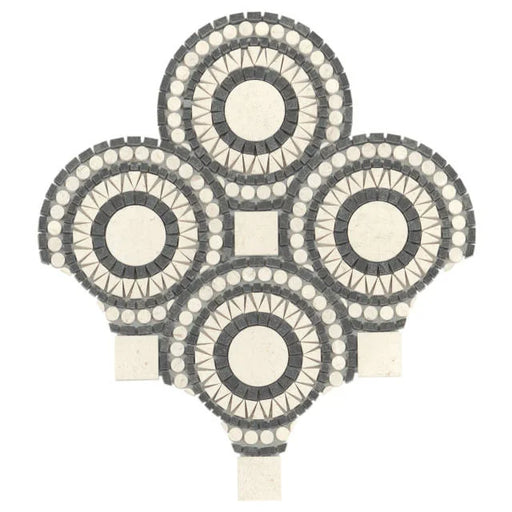 Solis Myra Beige & Basalt 14.25x14.25 Honed Marble Mosaic