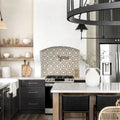 Solis Myra Beige & Basalt 14.25x14.25 Honed Marble Mosaic
