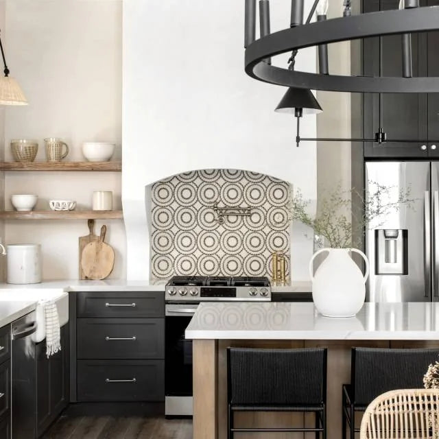 Solis Myra Beige & Basalt 14.25x14.25 Honed Marble Mosaic