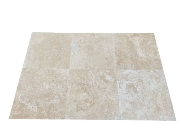 Ivory Travertine Tile 24x24 Honed, Filled
