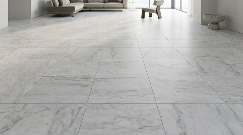 Carrara White Marble Tile 24x24 Honed