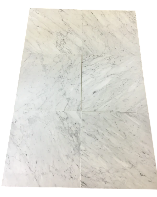 Carrara White Marble Tile 24x24 Honed
