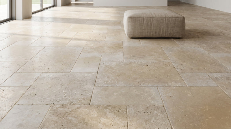 Ivory Travertine Tile Pattern Tumbled