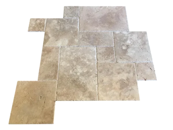 Noce Versailles Brushed Chiseled Pattern Travertine Tile