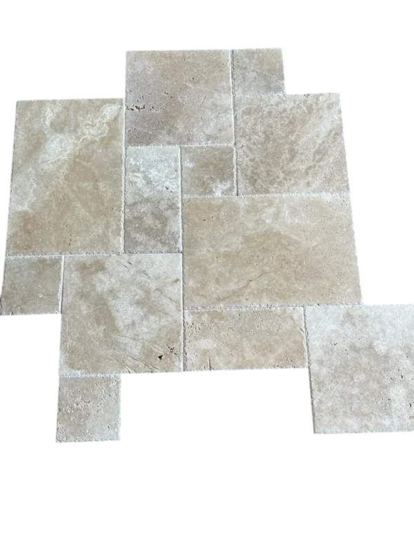 Noce Versailles Brushed Chiseled Pattern Travertine Tile