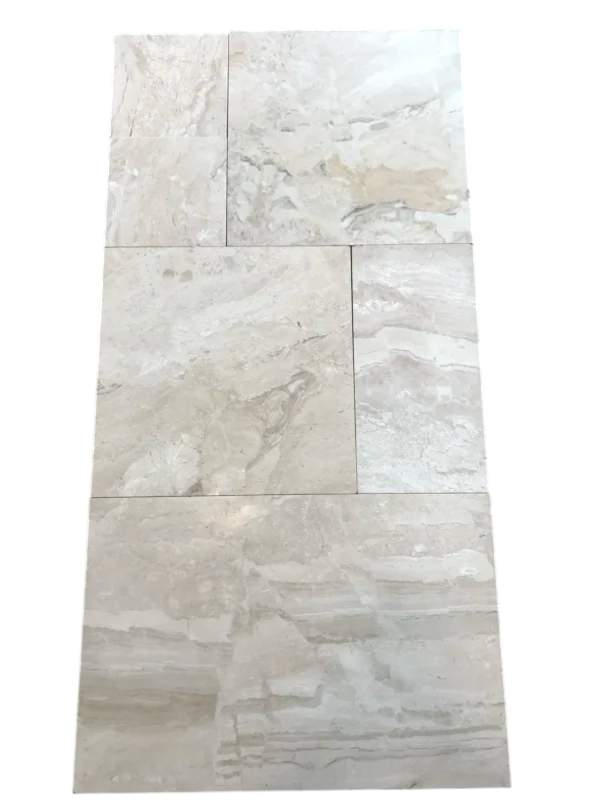 Breccia Bianco Versailles Straight Edge Pattern Marble Tile