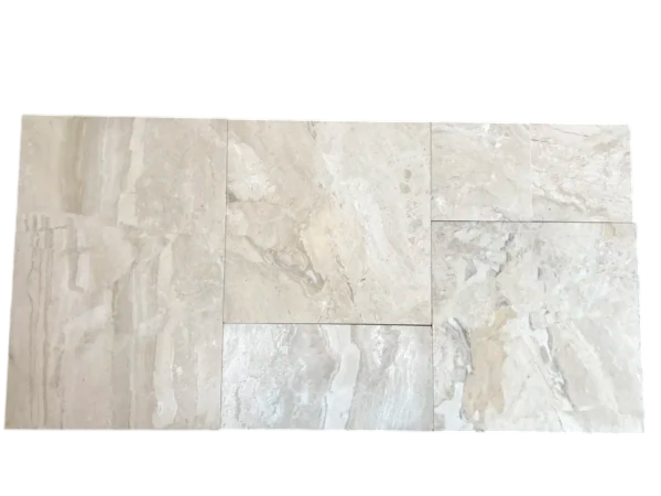 Breccia Bianco Versailles Straight Edge Pattern Marble Tile