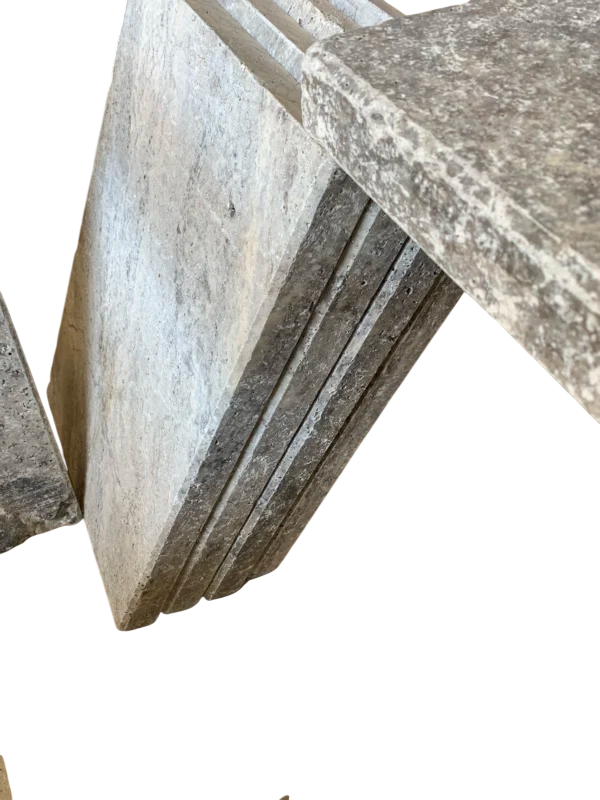 Silver Travertine Coping 16x24  Eased  5 cm