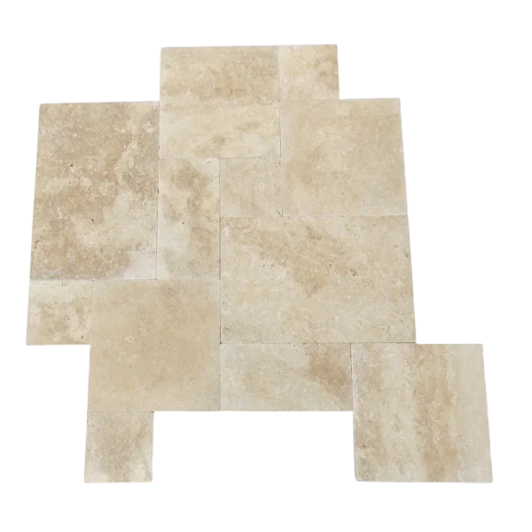 Walnut Tumbled Pattern 1-1/4" Travertine Paver