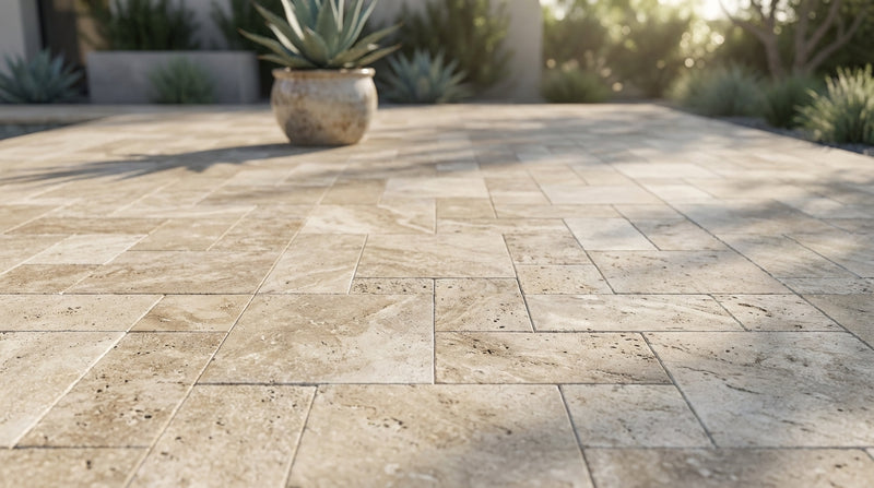 Walnut Tumbled Pattern 1-1/4" Travertine Paver