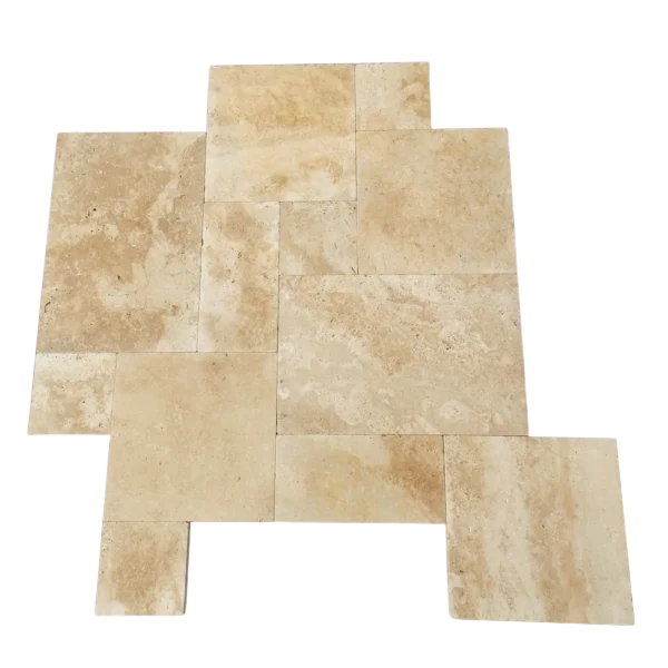 Walnut Tumbled Pattern 1-1/4" Travertine Paver