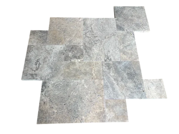 Silver Travertine Paver Pattern Tumbled