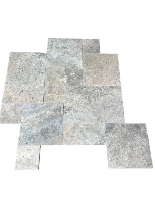 Silver Travertine Paver Pattern Tumbled