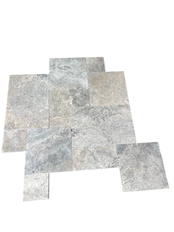 Silver Travertine Paver Pattern Tumbled
