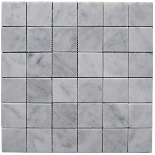 Carrara White 2x2 Square Polished Marble  Mosaic